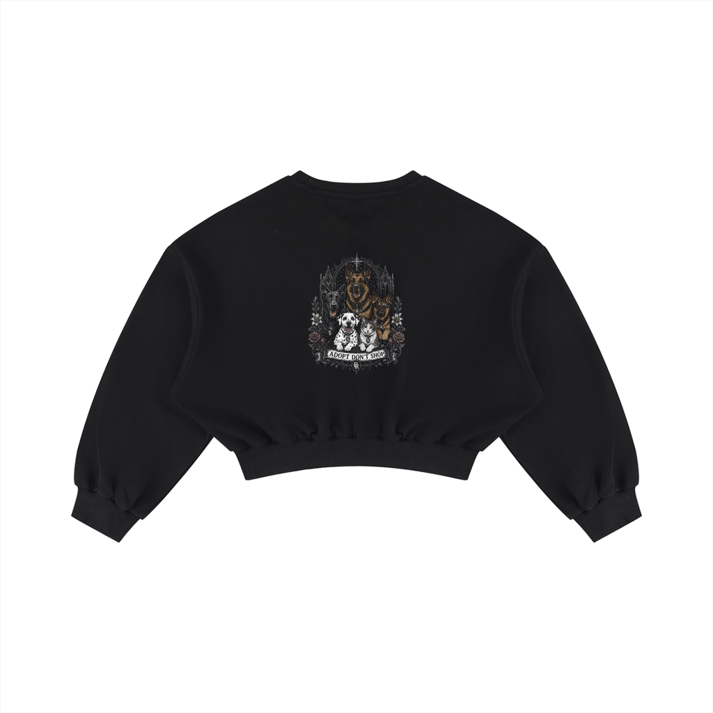 Adopt Don't Shop Cropped Crewneck Sweatshirt