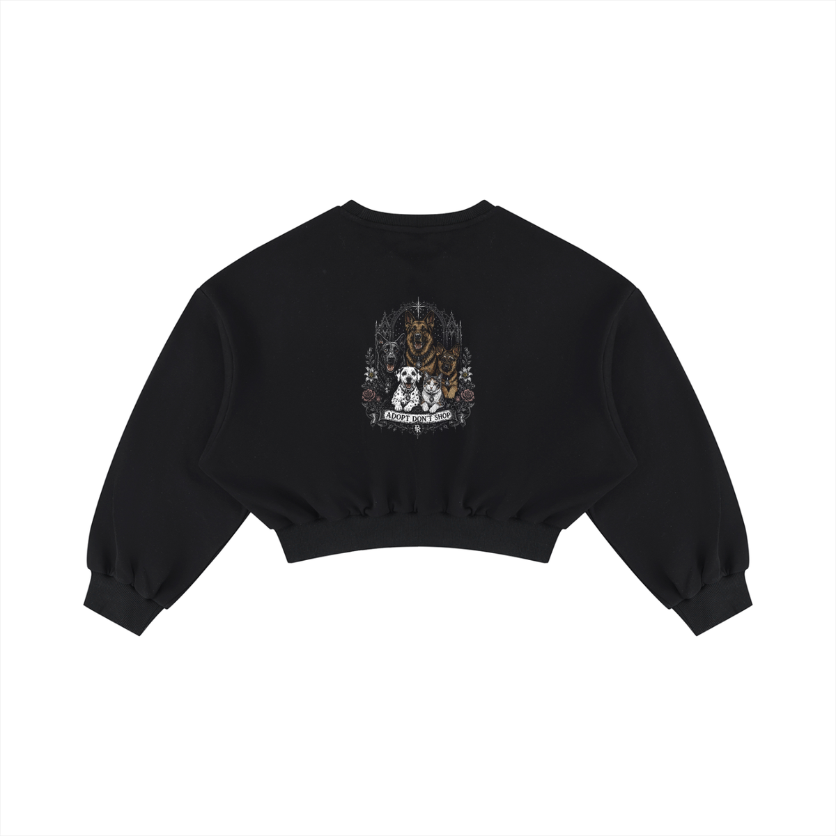 Adopt Don't Shop Cropped Crewneck Sweatshirt