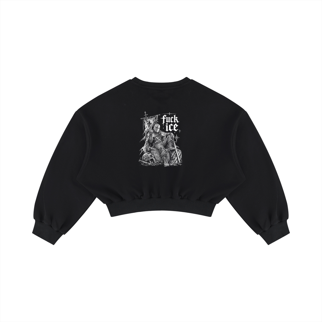 Fuck ICE Boxy Cropped Crewneck Sweatshirt
