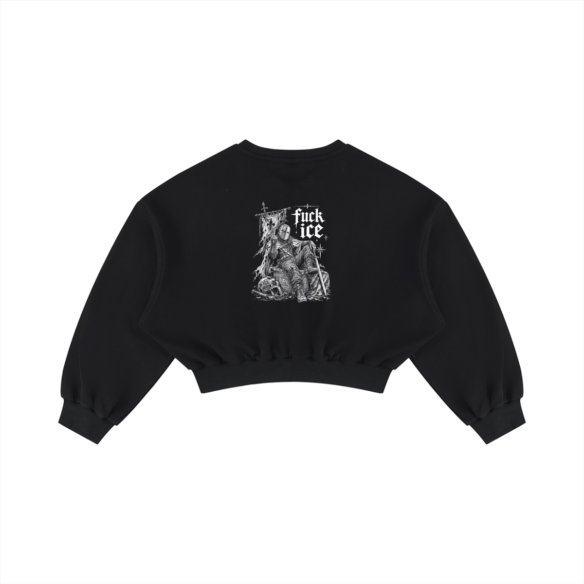 Fuck ICE Boxy Cropped Crewneck Sweatshirt