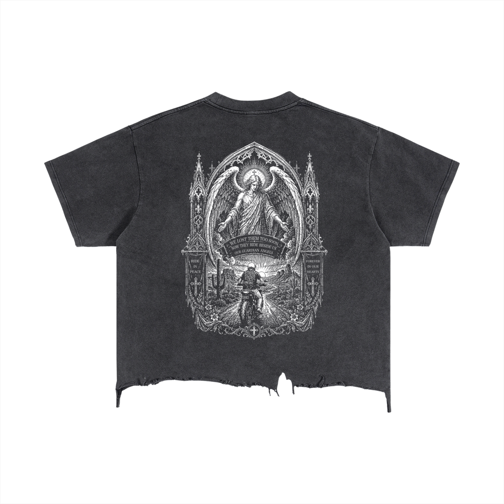 Guardian Angel Distressed Hem T-Shirt