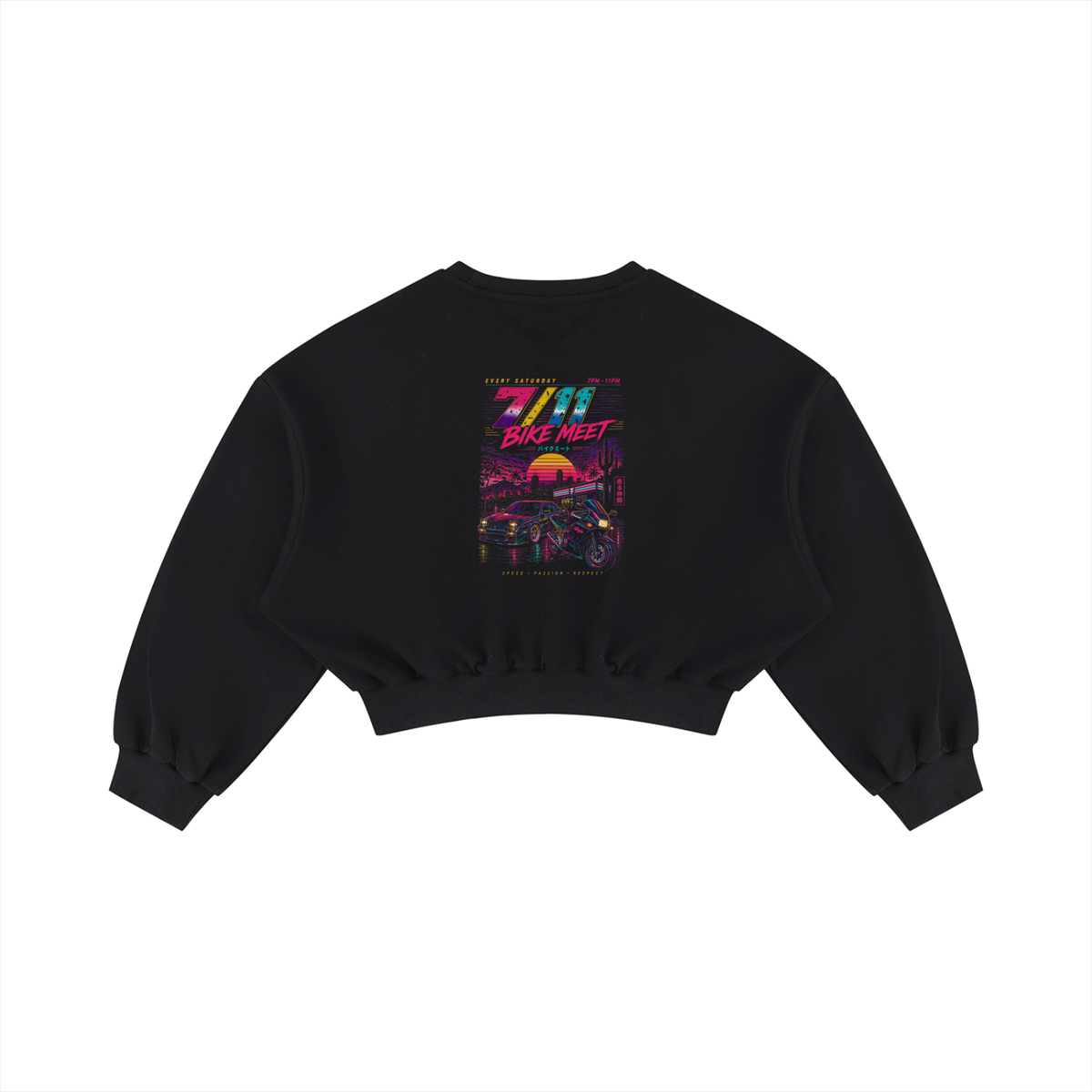 7 Eleven Boxy Cropped Crewneck Sweatshirt
