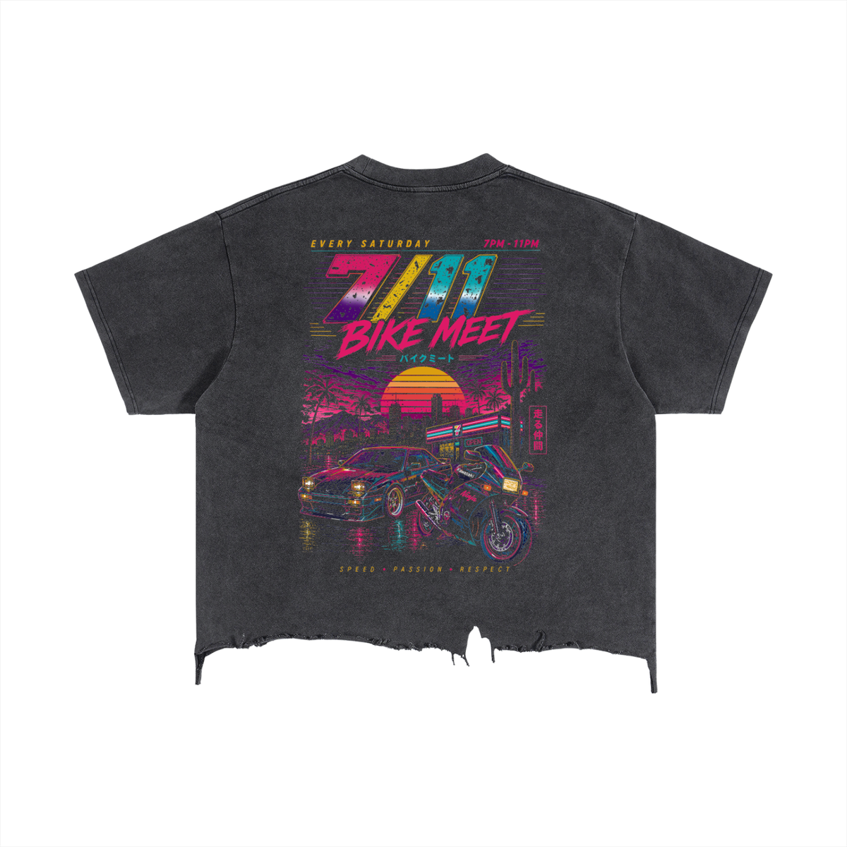 7 Eleven Distressed Hem T-Shirt